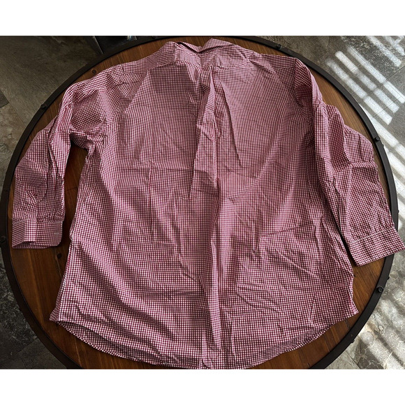 Ralph Lauren VINTAGE, Button Up XL Red/White Check Navy Pony Long Sleeve - Picture 9 of 11